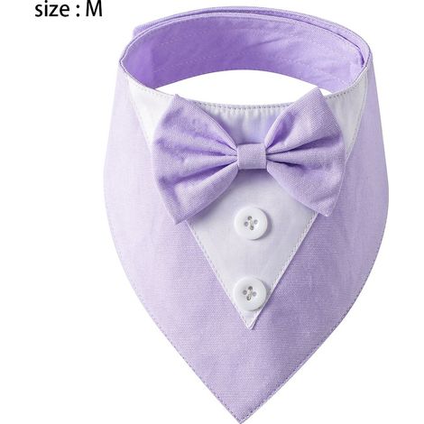 Nœud Papillon Pour Chien - Collier Ajustable En Polyester Et Coton - Costume De Mariage Ou Événement Formel - Violet - 1 Pièce (1/5)