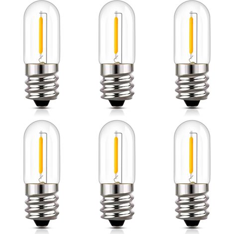 Lot de 6 ampoules LED E14 0.6 W T16 - Petite ampoule E14- 2200 K - Mini vintage - 1 W - Remplace les ampoules à incandescence de 10 W - Pour veilleuse (1/5)