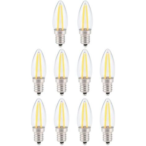 Ampoule à filament LED rétro à intensité variable, ampoule LED E12 2W blanc chaud avec protection des yeux (1/5)