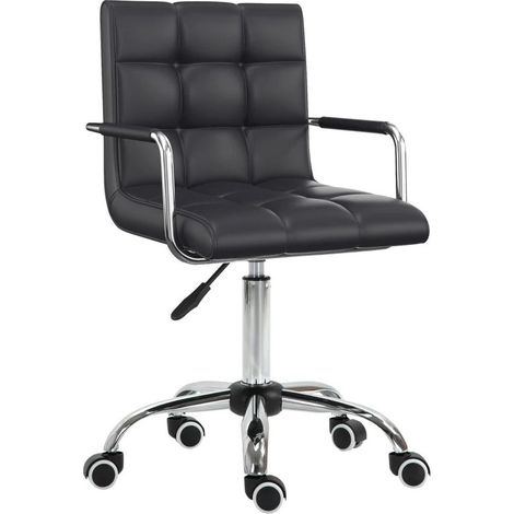 Silla de escritorio ergonómica ajustable en altura 46-61 cm con reposabrazos, negra, HOMVRA (1/5)