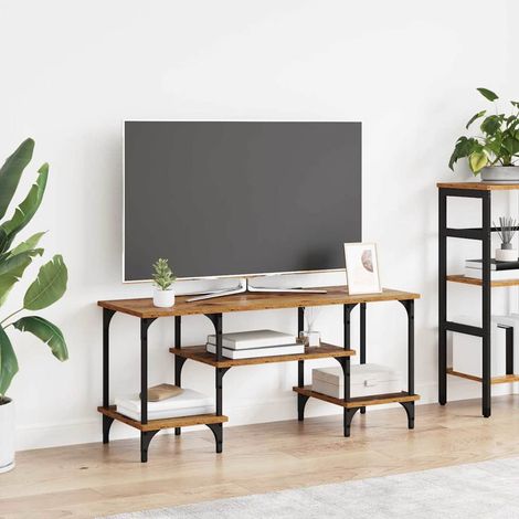Meuble TV-Banc TV-Meuble Télé Bois Ancien 102 x 35 x 45,5 cm (1/5)