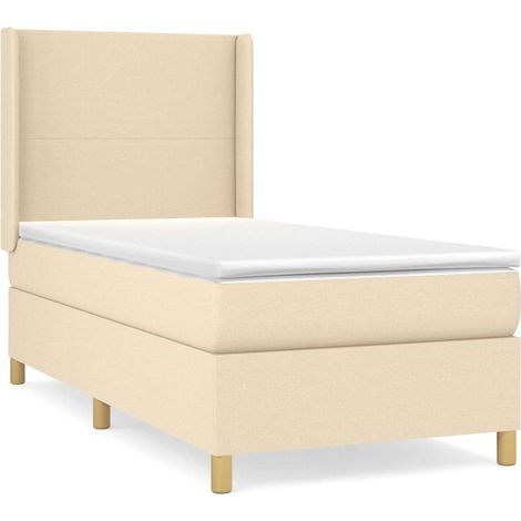 Maison Exclusive - Boxspringbett mit Matratze Creme 90x200 cm Sto (1/5)