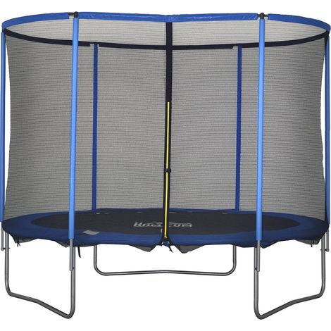 Trampolin mit Sicherheitsnetz Gartentrampolin für Innen- und Außenbereich Fitnesstrampolin für Jugendliche und Erwachsene Stahl Blau+Schwarz bis 113,6 kg Ø305 x 248H cm