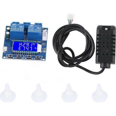 Feuchtigkeits- und Temperaturregelungsmodul mit Digitalanzeige, 2 Ausgangsrelaisplatinen, Sensor, DC 630 V, XYTR01