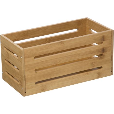 5Five Simply Smart – Panier de rangement en bambou naturel – Dimensions 15x31 cm – Résistant à l’humidité – Parfait pour salle de bain et cuisine (1/6)