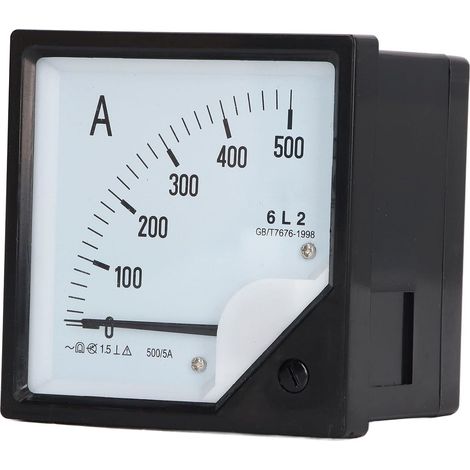 Analog Amplifier Pointer ABS Ammeter AC 0 to 500 A Panel Tester Accuracy ± 1.5% Easy-to-Read Scale for Students Home Electrical Testing Control Panels (1/5)