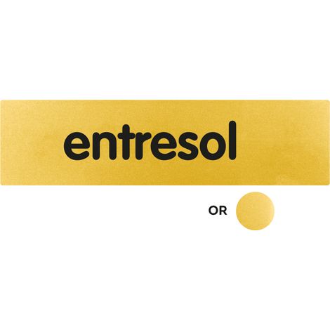 Plaque de porte Entresol - Classique or 170x45mm - 4490489
