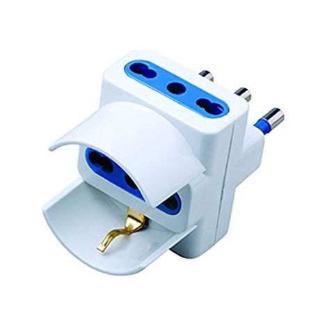 Adaptador propart pes1042-wp 3 vías bipasso schuko
