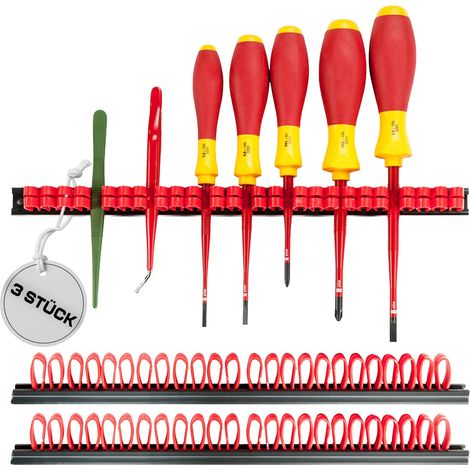Support d'outils Clamp holder kit (Support à serrage à double pince flexible, Matériau : PVC rouge/noir, 3 pièces (sans outils)) (1/5)