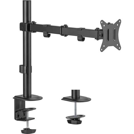 Wiltec Support d’écran 17-32 Pouces 9Kg 1x Ordinateur Fixation de table VESA 75/100 PC Bras Articulé Porte-Ordi Inclinaison et Hauteur Réglable Rotation Pied Socle d'écran