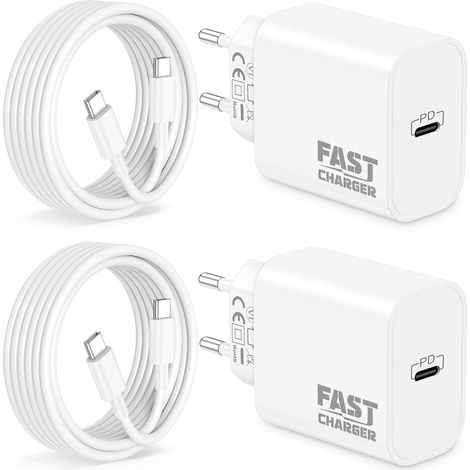 40W Chargeur Rapide USB C avec 2M Câble pour iPhone 17 16 15 Pro Max Air (1/5)