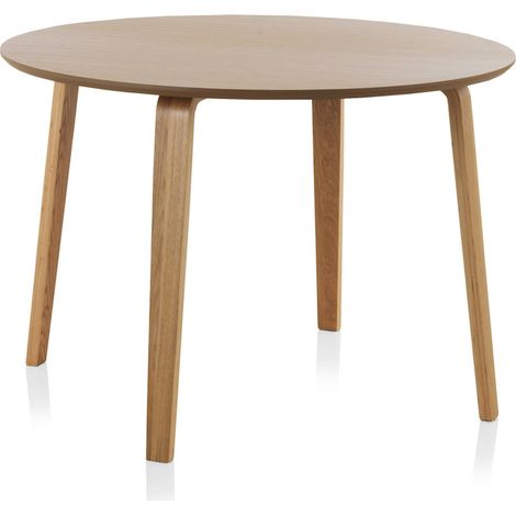 Table de salle à manger ronde en bois naturel finition mate - chêne naturel clair (1/3)