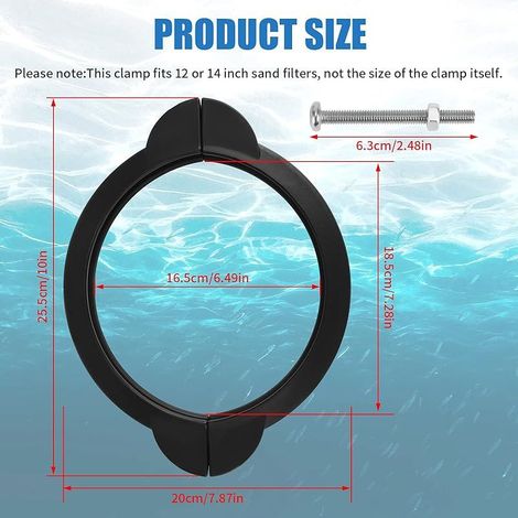 SF80110-2 Collier Serrage de Rechange pour Piscine, avec Vis Compatible avec Intex 30 et 35cm Pompe Filtre à Sable (Débit de 2 100 et 2 800 Gal/h) (1/5)