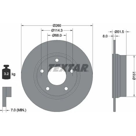 Lot de 2 Disques de frein Textar 92335803 NISSAN (DFAC) 432066LA0A 432067177R