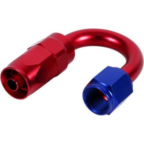 Raccord mâle pivotant AN6 Racing pour durite d'huile/carburant, couleur bleu/rouge, angle de 180°-Crezuo (1/2)