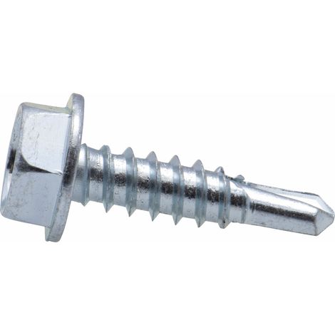 Vis autoperceuse tête hexagonale zinguée Viswood 4,8 x 25 mm (lot de 16 vis)