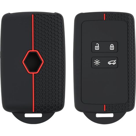2 PCS Coque Clé de Voiture pour Renault Clio Megane Koleos Kadjar Kangoo Twingo Talisman Captur Espace Dacia Duster,Coque Cle Compatible avec Renault,Etui Carte Renault, Silicone TPU 4 Boutons