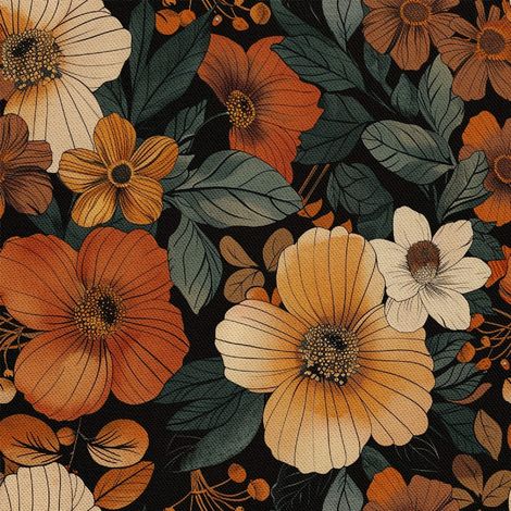 Dekorativer Outdoor-Stoff Oxford - Motiv Blumen I DX5368 (1/5)