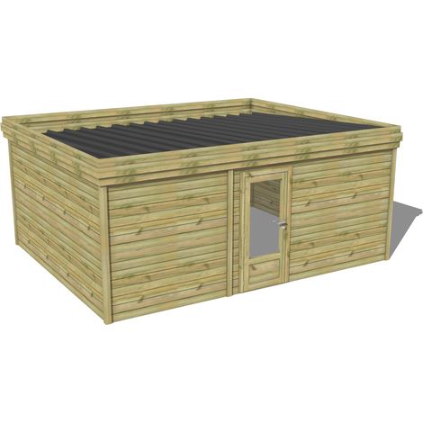 ABRI DE JARDIN bois traité 27mm, 6x4,3m, 26m2