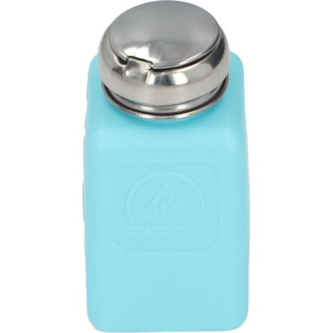 Flacon carré antistatique ESD 200 ml pour solvant avec bouchon pressoir acier inoxydable, distributeur liquide sécurisé 109-1010Ω (1/5)