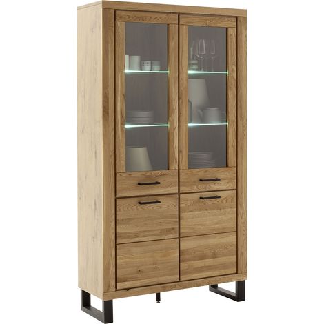 Vitrine 2 Portes bois 2 Porte vitrée en chêne - GROMPO