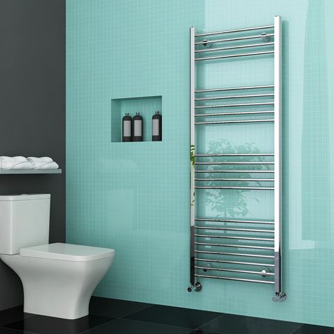ELEGANT 1600 x 600 mm Chrome Vertical Column Radiator Flat Panel Designer Bathroom Straight Radiator (1/5)