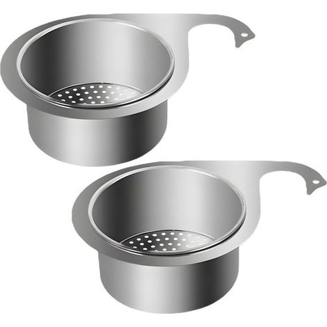 Colador de desagüe de acero inoxidable de 2 piezas con forma de cisne, 22106 cm - Apto para cocinas, baños, etc. - Plateado (1/5)