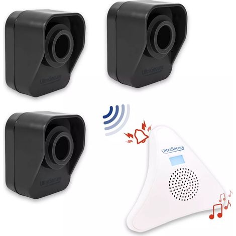 Kit alerte de passage 600m "BALCON" 3 détecteurs mouvement autonomes  & 1 carillon triangle 35 mélodies (DA600+) (1/5)