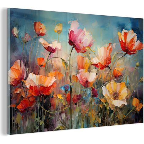 TABLEAU EN PLEXIGLAS Fleurs - Aquarelle - Art - Botanique - Nature Tableau Décoration Murale 60x40