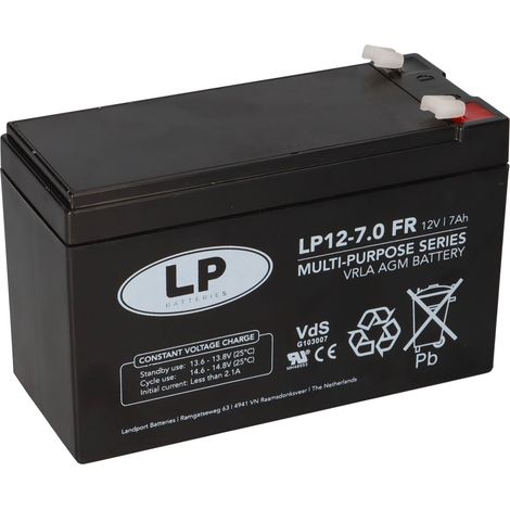 Landport Bleiakku 12V 7Ah AGM Batterie NSA LP12-7 T1