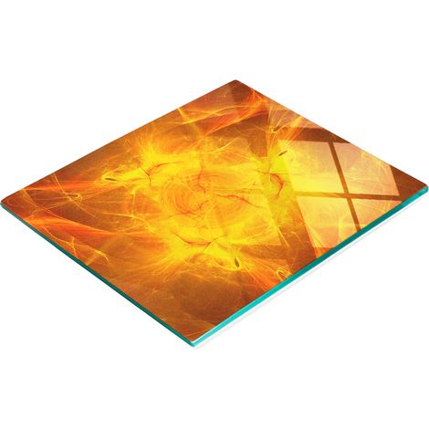 Planche décorative en verre avec motifs pour présenter des amuse-gueules, dorée, 60 x 52 cm (1/5)