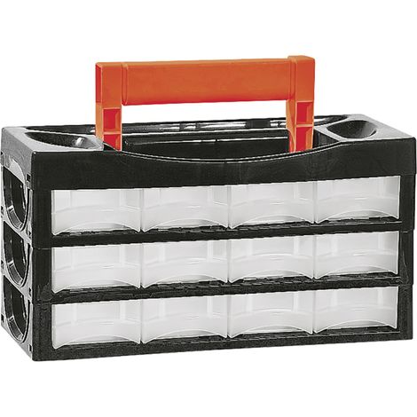 Alutec 66009 Sortimentskoffer (L x B x H) 128 x 34 x 68 mm Anzahl Fächer: 12 Inhalt 1 St.