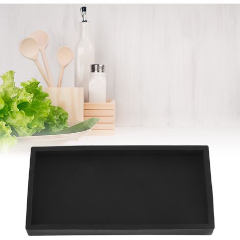 Plateau de rangement en silicone pour salle de bain, cuisine, salon, coiffeuse, clés, cosmétiques et bagues - petit format noir. (1/5)