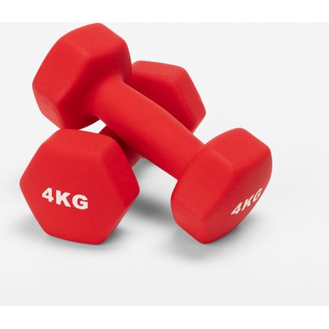 Coppia 2 x 4kg manubri pesetti palestra e fitness in vinile Megara