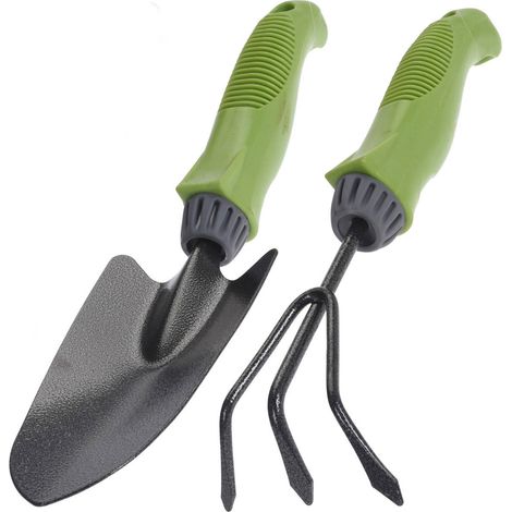 Gartenwerkzeug-Set aus Metall, Handgrubber und Blumenkelle