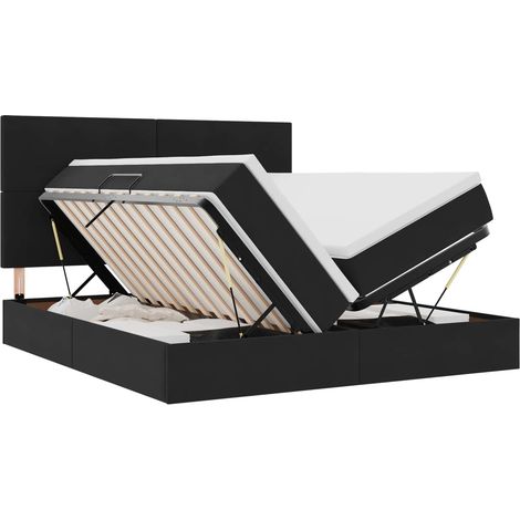 Maison Exclusive - LED-Speicherbett mit Matratze Schwarz 180 x 20