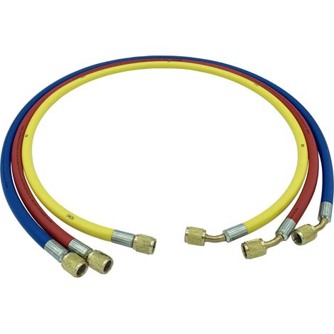 Flexible 2,5m f1/4" x f1/4" sae 45° bleuFlexible 2,5M F1/4" x F1/4" SAE 45° bleu pour station de recharge de climatisation - SA 8701 - CLAS Equipements