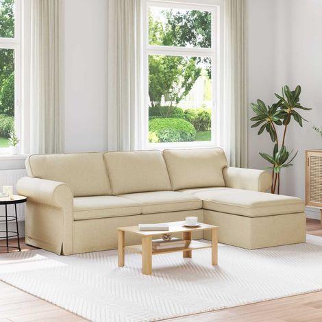 Sofa Creme 245 x 138 x 80 cm Stoff