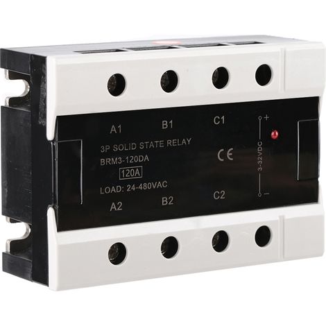 Relais statique triphasé 24-480VAC 120A (BRM3-120DA) charge résistive (1/4)
