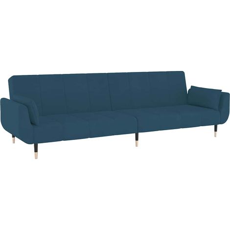 Maison Exclusive - Schlafsofa 2-Sitzer mit 2 Kissen Blau Samt