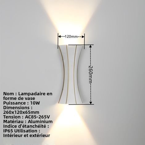 Wasserdichte Außenwandleuchte 10W, moderne LED-Wandlampe für Garten, Balkon und Flur, dekorative Wandbeleuchtung, neutrales Licht 4000K-lsw