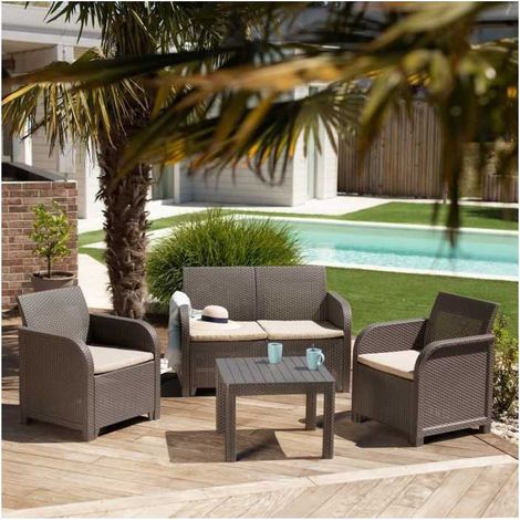 Allibert von Keter Gartenmöbelset Beige mit Kissen (1/3)