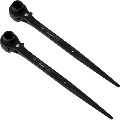 Clé D'échafaudage - 2 Pièces - Acier Cr-V - Réversible Droite Gauche - Pour Échafaudage - 19/22 Mm (1/5)