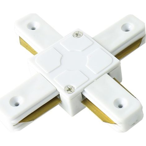 Jandei - Conector tipo cruz X para carril monofásico blanco Carril led y accesorios