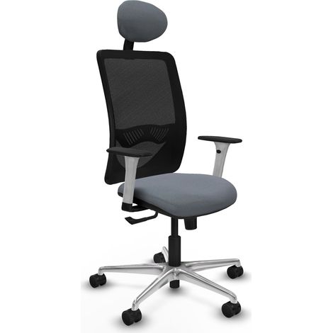 Chaise de bureau piqueras y crespo Zulema blanc support lombaire réglable (1/2)