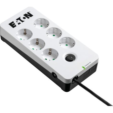 PB6D limitador de tensión Negro, Blanco 6 salidas AC 220 - 250 V 1,5 m