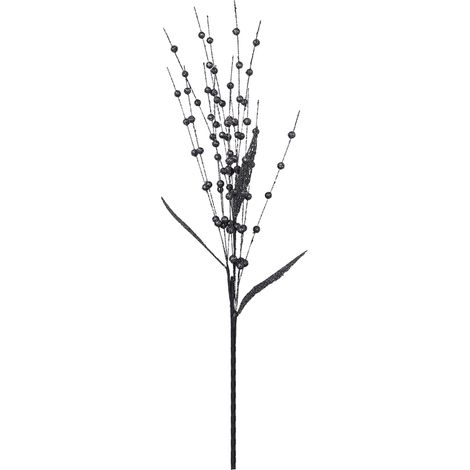 (Environ 60 cm, 15 branches, 0,8 baie par branche) Branche de baie artificielle collante, décoration de fête de Noël, aménagement de scène, accessoire de photographie de mariage (noir) (1/2)