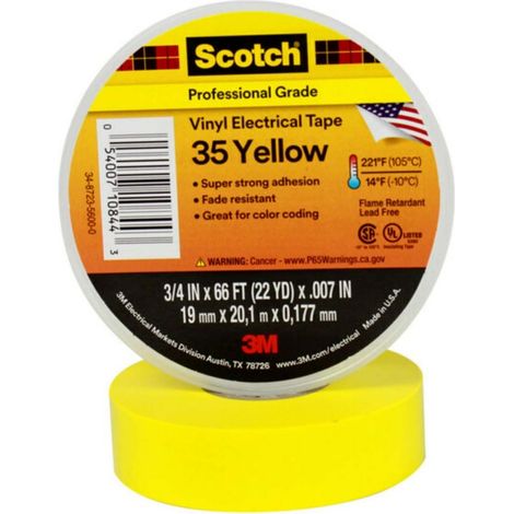 3M Deutschland PVC Elektro-Isolierband Scotch 35-19x20 gelb (1/2)
