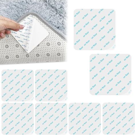 Bardusch-8 pièces grippers antidérapants blancs, réutilisables, pour maintenir tapis en place dans toute la maison (1/5)