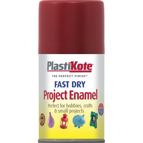 PlastiKote Fast Dry Metallic Red Enamel Aerosol Spray, 100ml (PKT134S) (1/2)